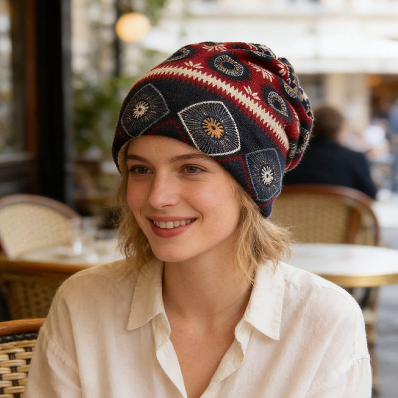 Bandeau ajustable Olivenorma style streetwear vintage géométrique et tournesol - image 1