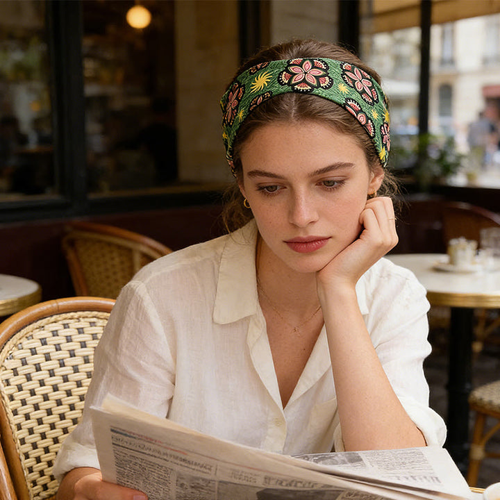 Bandeau de sport ajustable Olivenorma à imprimé floral bohème - image 1