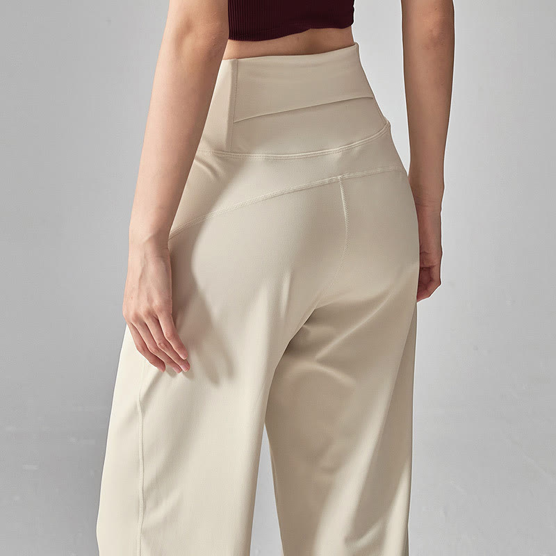 Pantalon de yoga Olivenorma uni, taille haute, coupe fluide - image 1