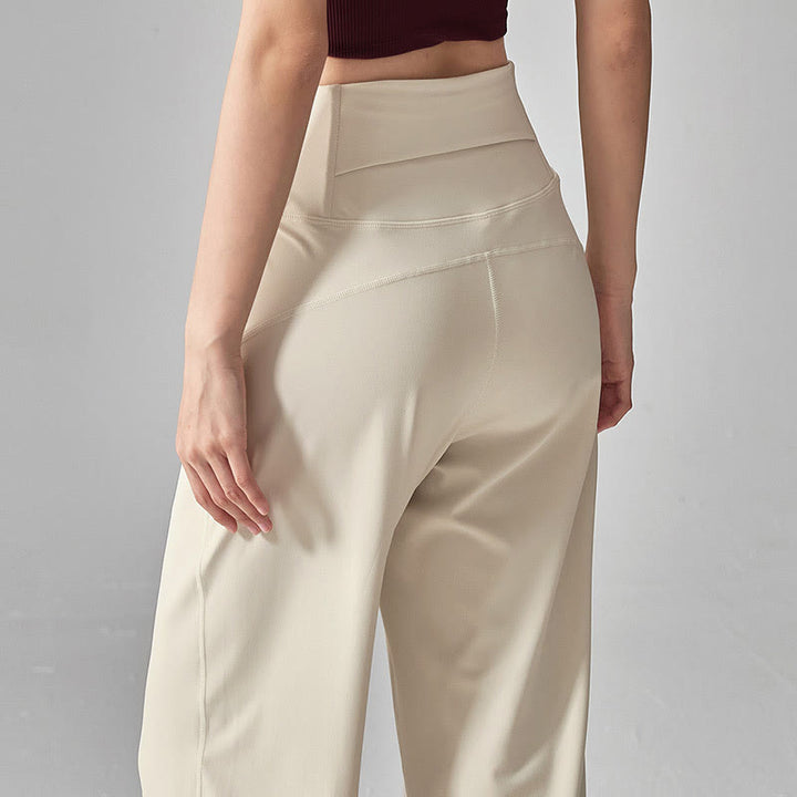 Pantalon de yoga Olivenorma uni, taille haute, coupe fluide - image 1