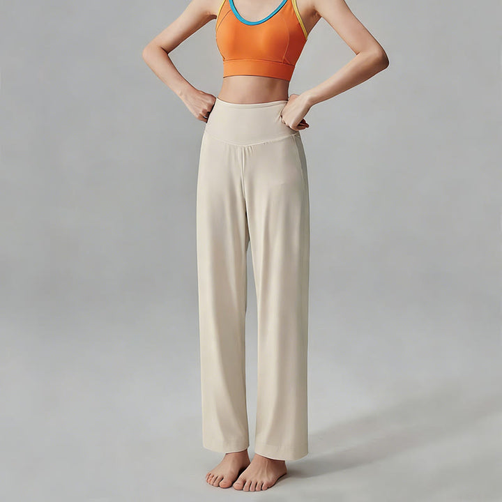 Pantalon de yoga Olivenorma uni, taille haute, coupe fluide - image 5