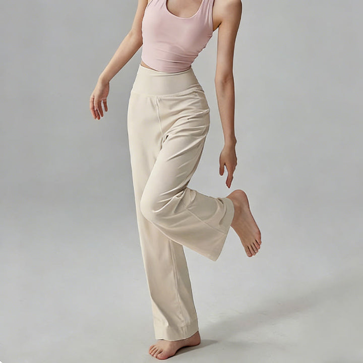 Pantalon de yoga Olivenorma uni, taille haute, coupe fluide - image 3