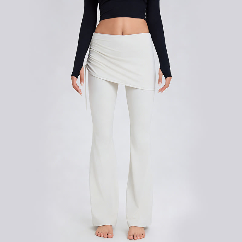 Pantalon de yoga Olivenorma uni, taille basse et évasé, pour femme - image 5