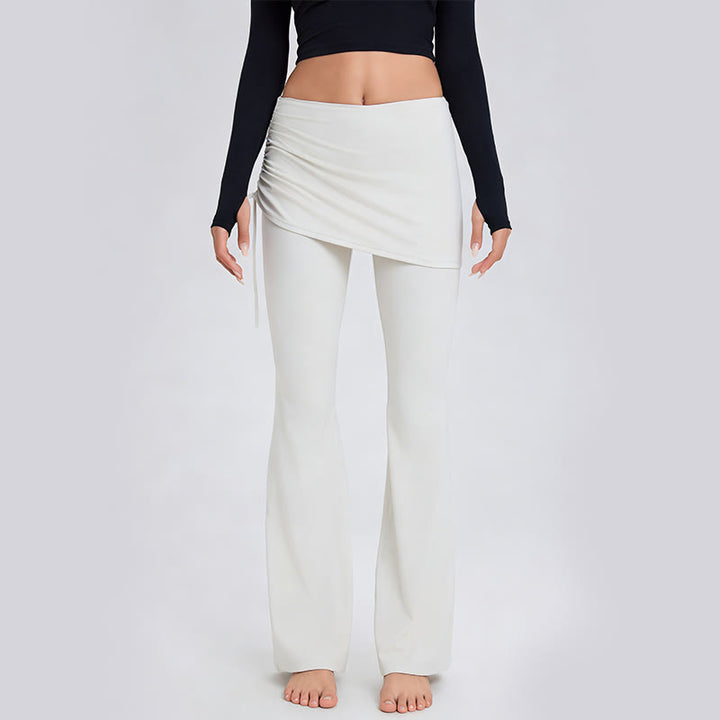 Pantalon de yoga Olivenorma uni, taille basse et évasé, pour femme - image 5