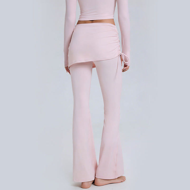 Pantalon de yoga Olivenorma uni, taille basse et évasé, pour femme - image 8