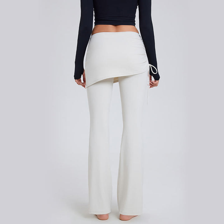 Pantalon de yoga Olivenorma uni, taille basse et évasé, pour femme - image 4