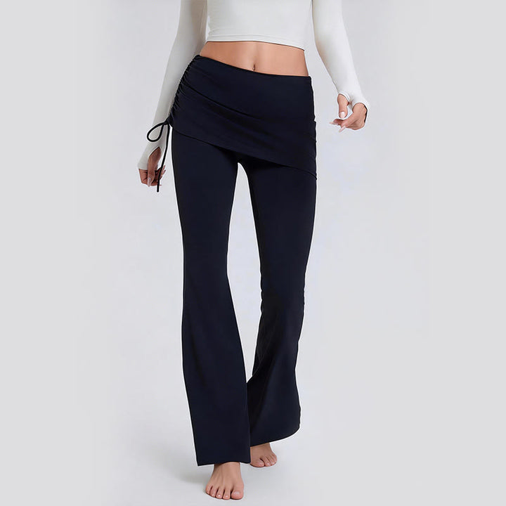 Pantalon de yoga Olivenorma uni, taille basse et évasé, pour femme - image 12