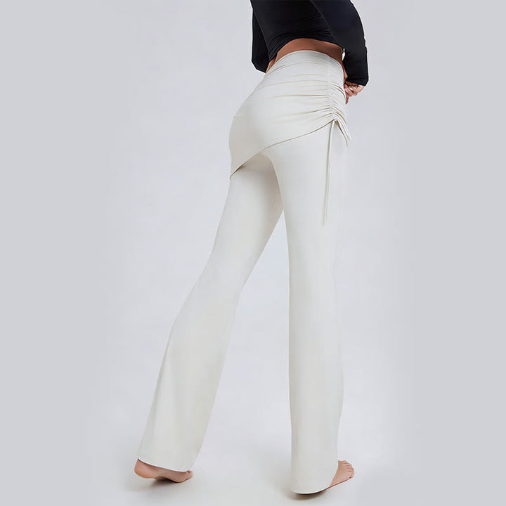 Pantalon de yoga Olivenorma uni, taille basse et évasé, pour femme - image 6