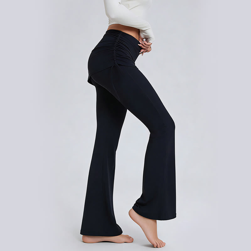 Pantalon de yoga Olivenorma uni, taille basse et évasé, pour femme - image 13