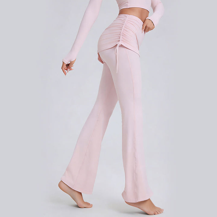 Pantalon de yoga Olivenorma uni, taille basse et évasé, pour femme - image 9