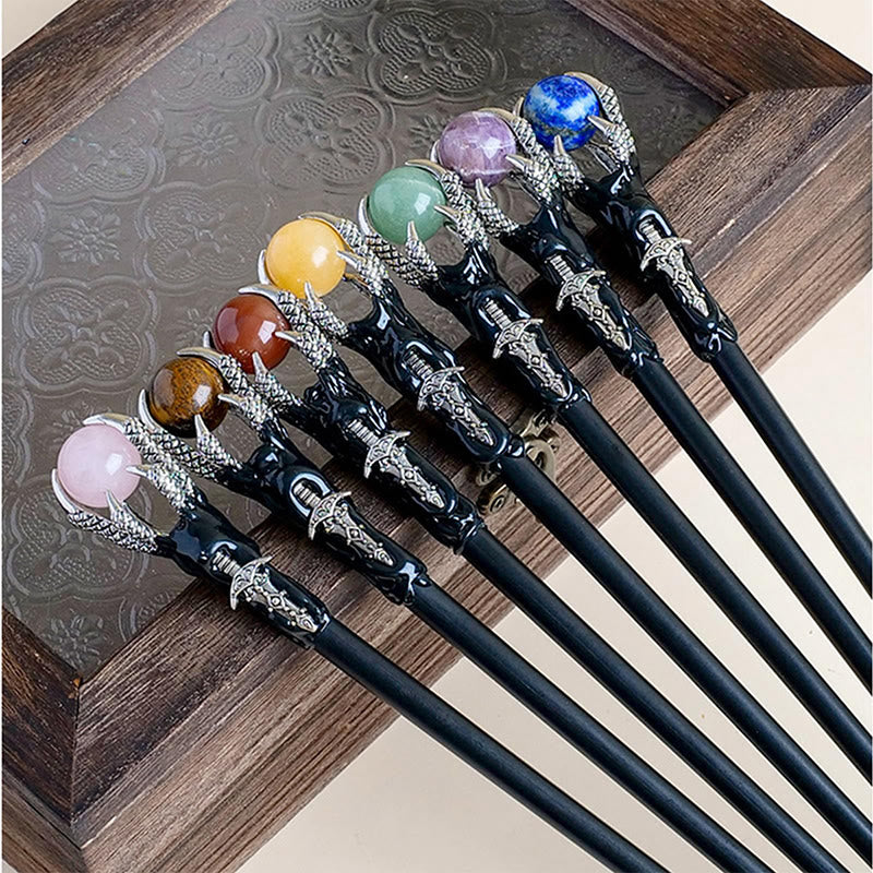 Baguettes de cristal en forme de griffe de dragon Olivenorma, pierres précieuses naturelles - image 0