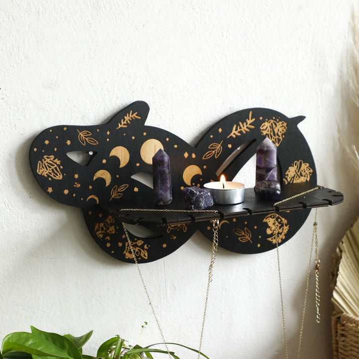 Étagère en bois Olivenorma Soleil et Lune Serpent Cristal - image 2