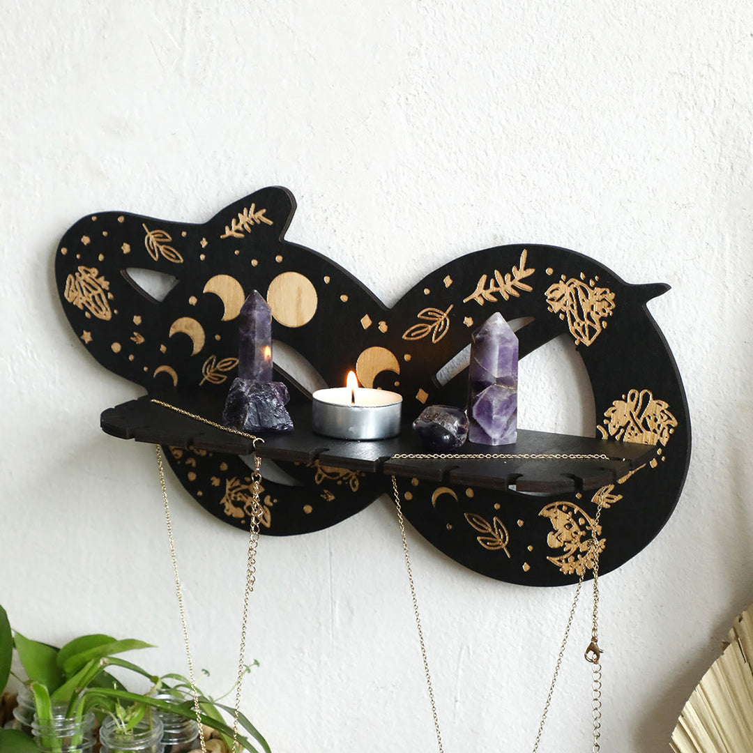Étagère en bois Olivenorma Soleil et Lune Serpent Cristal - UN - image 1