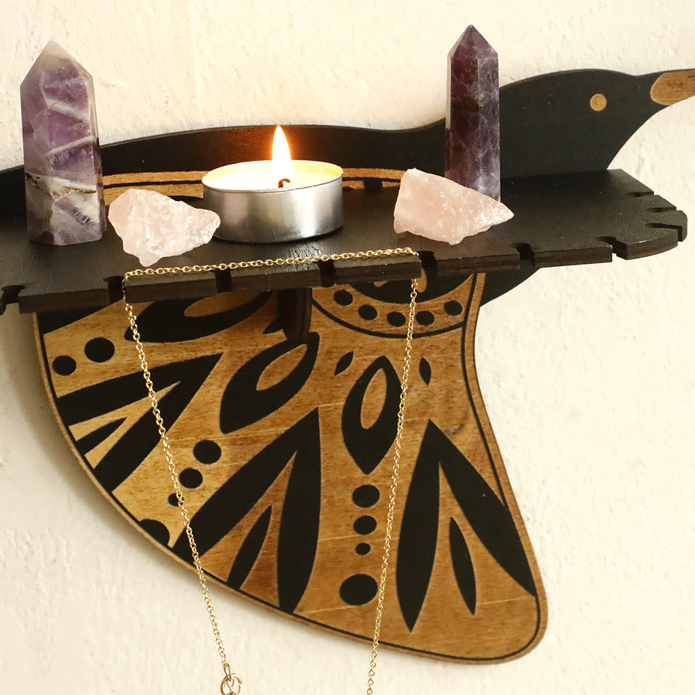Étagère en cristal Olivenorma en bois avec oiseaux volants - image 4
