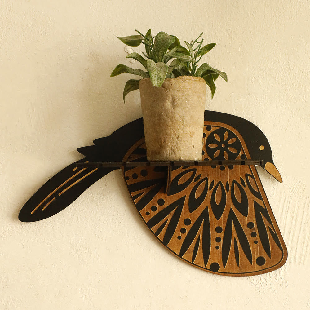 Étagère en cristal Olivenorma en bois avec oiseaux volants - UN - image 2