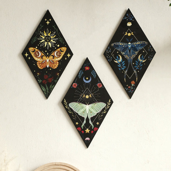Étagère en bois Olivenorma en forme de losange et de papillon pour cristaux - image 0