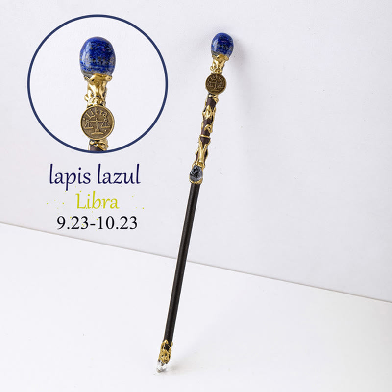 Baguettes de cristal Olivenorma en pierre précieuse naturelle, 12 constellations - Lapis-lazuli-Balance - image 16