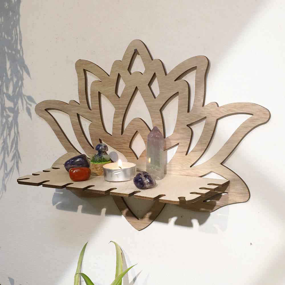 Étagère en bois creux en forme de lotus Olivenorma cristal - image 1