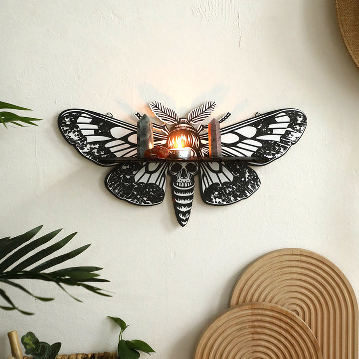 Étagère en bois Olivenorma motif papillon et crâne - UN - image 0