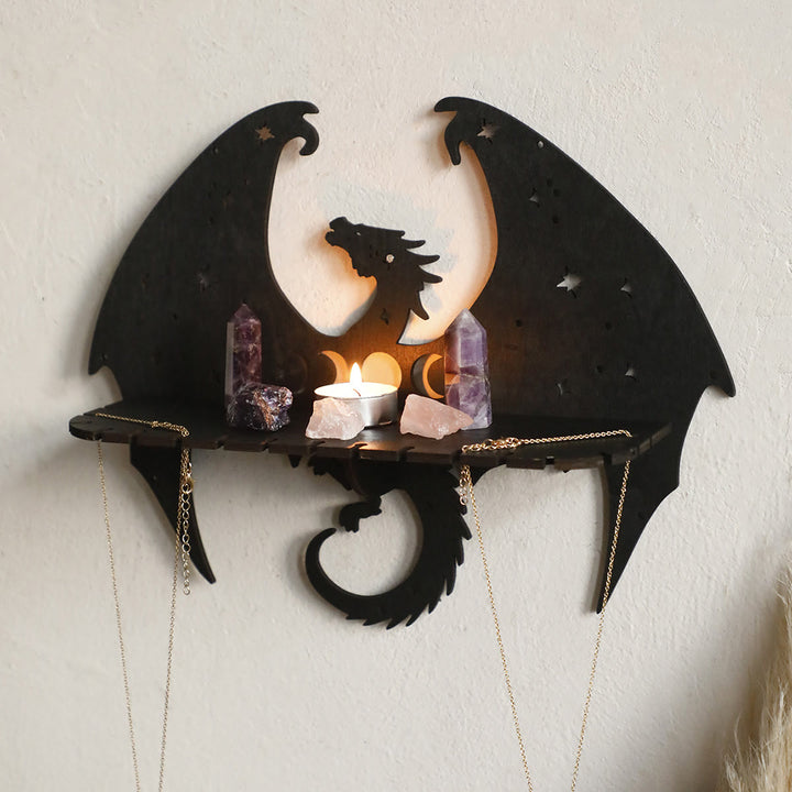 Étagère en bois Olivenorma style gothique dragon cristal - Dragon - image 0