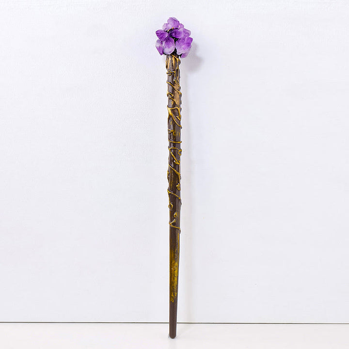 Baguettes magiques en cristal et pierres précieuses naturelles Olivenorma - Amas de cristaux d'améthyste - image 9