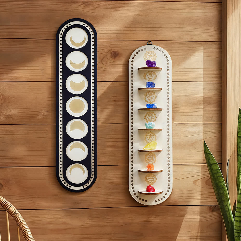 Étagère ovale en bois style bohème Olivenorma à plusieurs niveaux en cristal - image 0