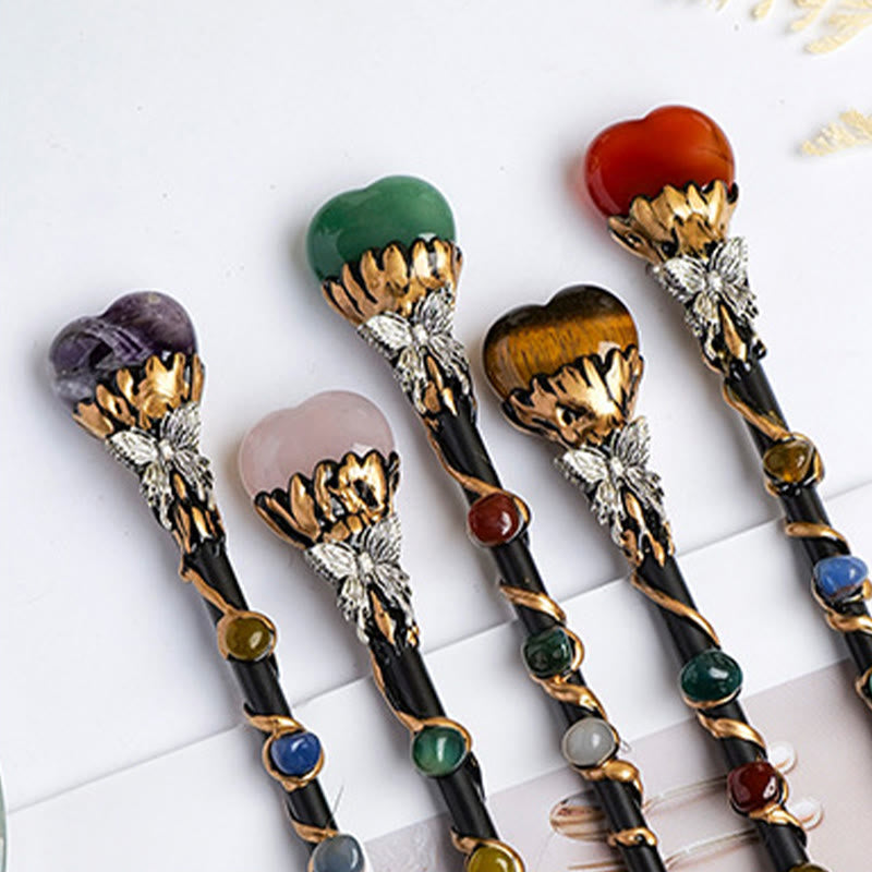 Baguettes magiques en cristal Olivenorma en pierre précieuse naturelle en forme de cœur et d'étoile - image 52