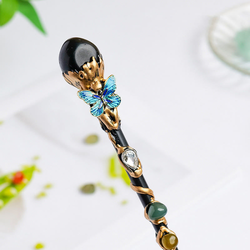 Baguettes magiques en cristal Olivenorma en pierre précieuse naturelle en forme de cœur et d'étoile - Style de pierre roulée d'obsidienne - image 15