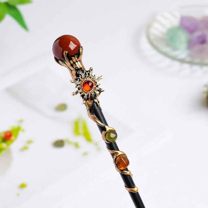 Baguettes magiques en cristal Olivenorma en pierre précieuse naturelle en forme de cœur et d'étoile - Boule de cristal d'agate rouge - image 25