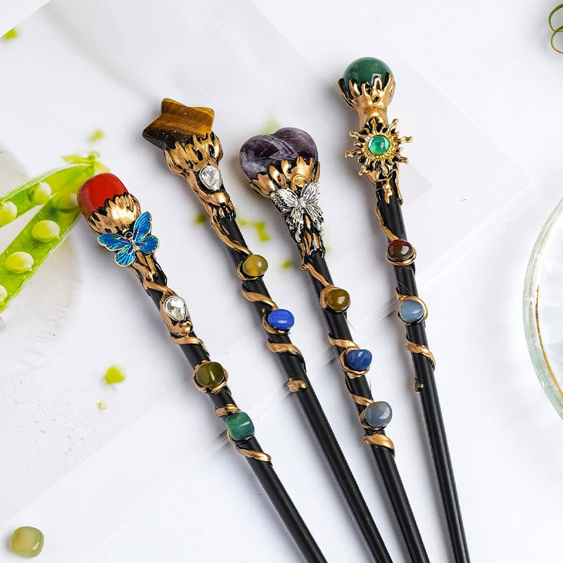 Baguettes magiques en cristal Olivenorma en pierre précieuse naturelle en forme de cœur et d'étoile - image 0