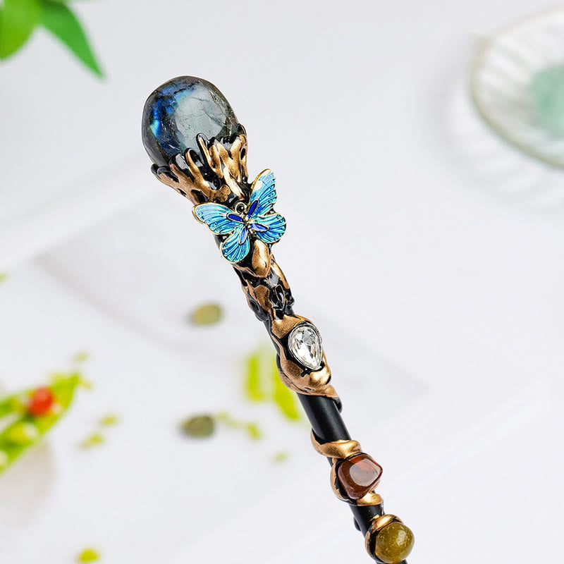 Baguettes magiques en cristal Olivenorma en pierre précieuse naturelle en forme de cœur et d'étoile - Style pierre roulée de labradorite - image 21