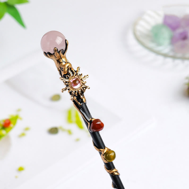 Baguettes magiques en cristal Olivenorma en pierre précieuse naturelle en forme de cœur et d'étoile - Boule de cristal de quartz rose - image 27