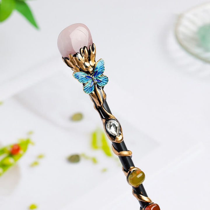 Baguettes magiques en cristal Olivenorma en pierre précieuse naturelle en forme de cœur et d'étoile - Style quartz rose - Pierre roulée - image 13