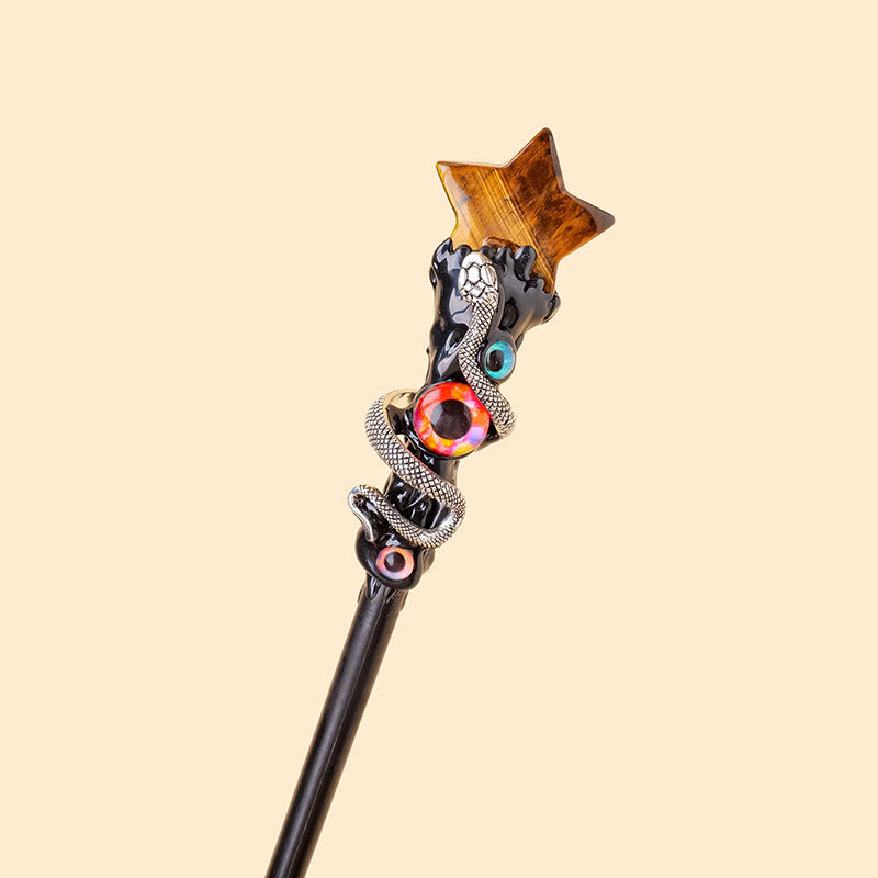 Baguettes magiques en cristal et pierre précieuse naturelle Olivenorma pour l'œil maléfique - Style œil de tigre-étoile - image 7