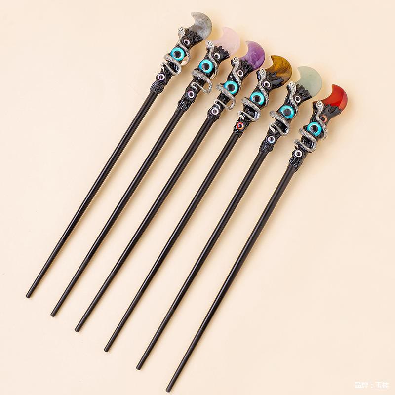 Baguettes magiques en cristal et pierre précieuse naturelle Olivenorma pour l'œil maléfique - image 32