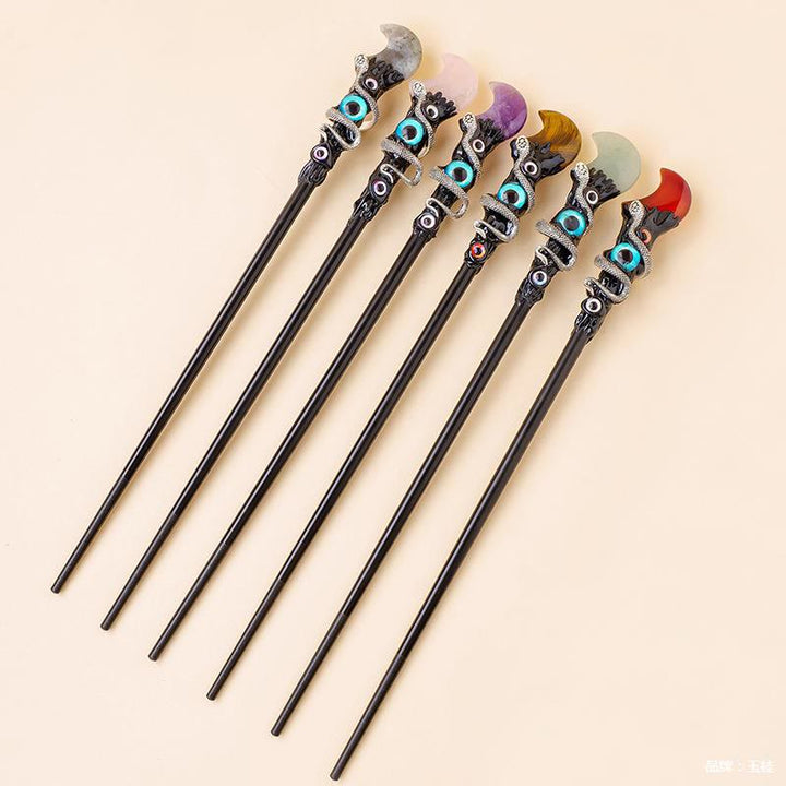 Baguettes magiques en cristal et pierre précieuse naturelle Olivenorma pour l'œil maléfique - image 32