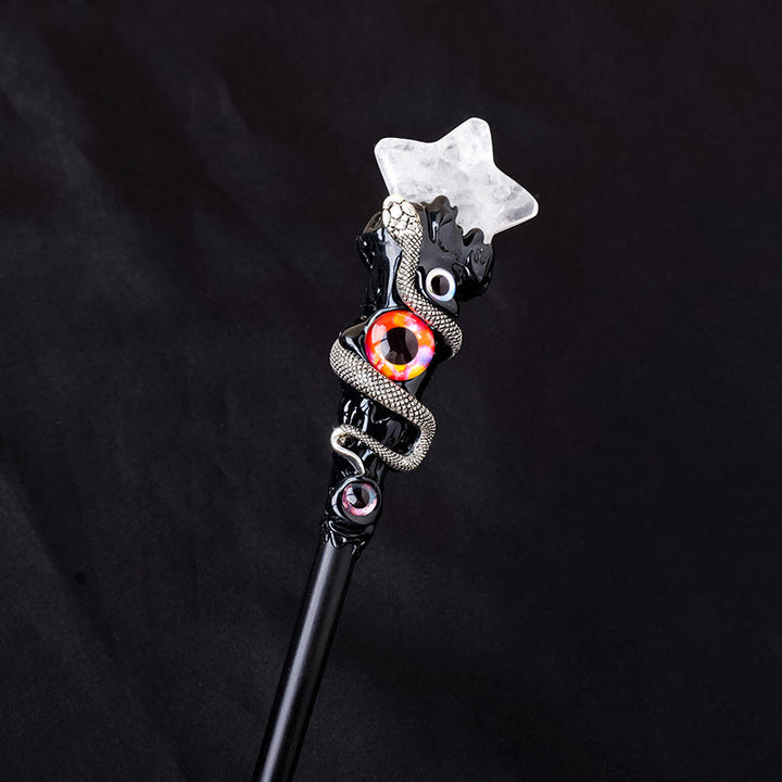 Baguettes magiques en cristal et pierre précieuse naturelle Olivenorma pour l'œil maléfique - Quartz clair style étoile - image 13