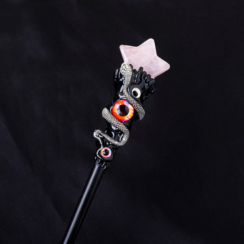 Baguettes magiques en cristal et pierre précieuse naturelle Olivenorma pour l'œil maléfique - Style étoile en quartz rose - image 11