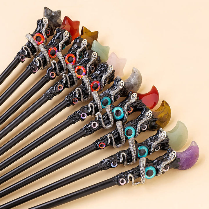 Baguettes magiques en cristal et pierre précieuse naturelle Olivenorma pour l'œil maléfique - image 0