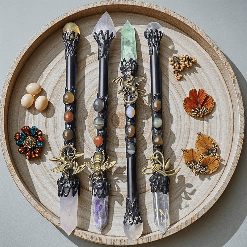 Baguettes magiques en cristal hexagonal à pointe unique Olivenorma, pierre précieuse naturelle - image 1