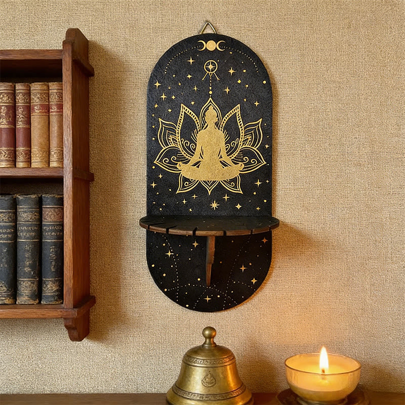 Étagère ovale en bois noir style bohème Olivenorma en cristal - image 16
