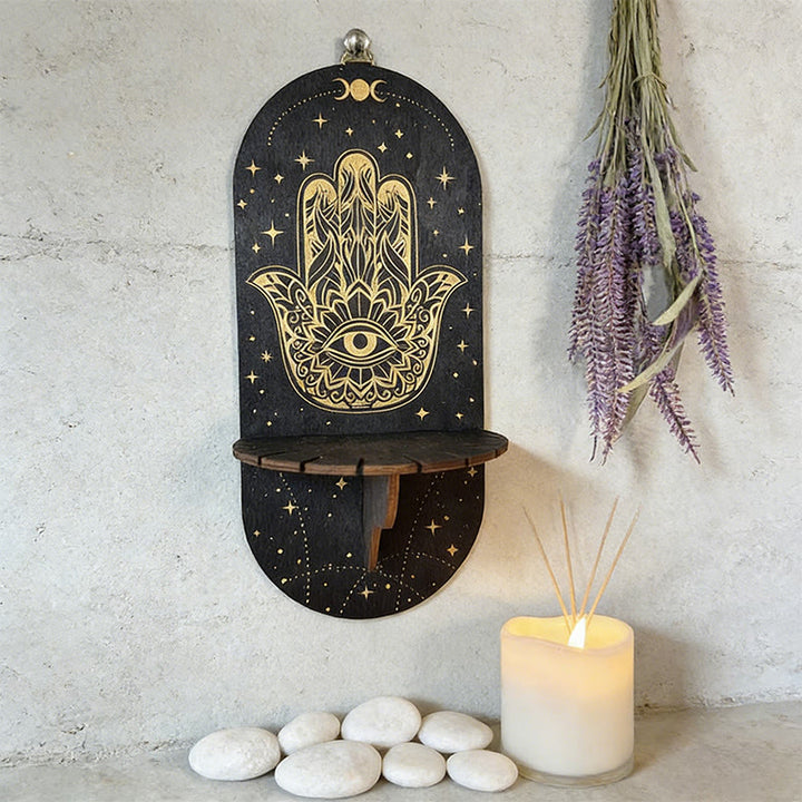 Étagère ovale en bois noir style bohème Olivenorma en cristal - image 17