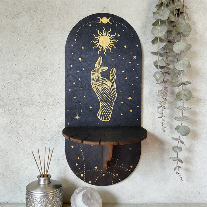Étagère ovale en bois noir style bohème Olivenorma en cristal - image 18