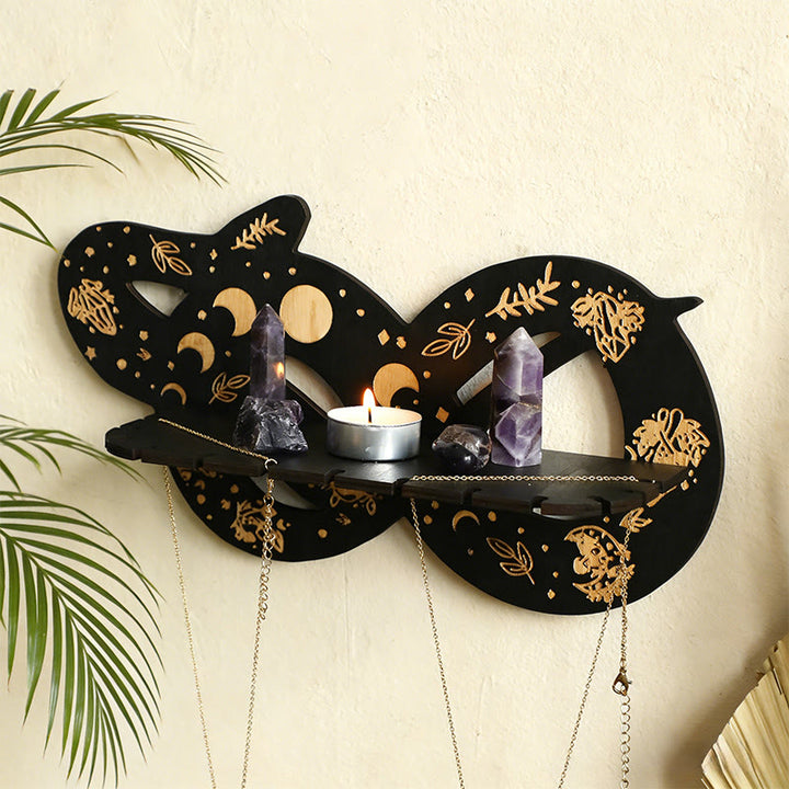 Étagère en bois Olivenorma Soleil et Lune Serpent Cristal - image 0