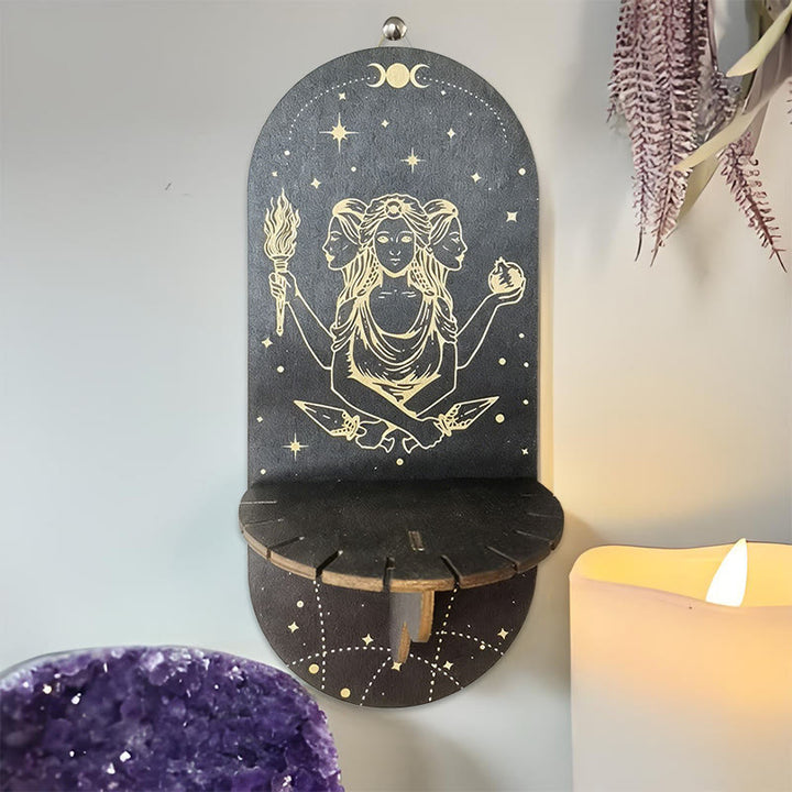 Étagère ovale en bois noir style bohème Olivenorma en cristal - 11 - image 10