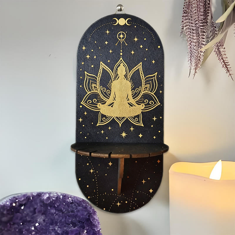 Étagère ovale en bois noir style bohème Olivenorma en cristal - 1 - image 0