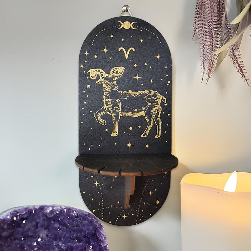 Étagère ovale en bois noir style bohème Olivenorma en cristal - 9 - image 8