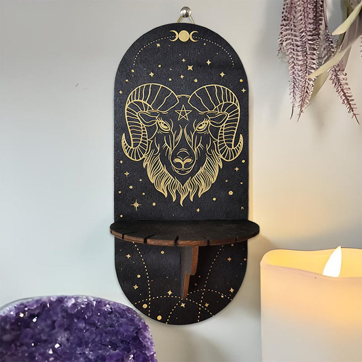 Étagère ovale en bois noir style bohème Olivenorma en cristal - 15 - image 14