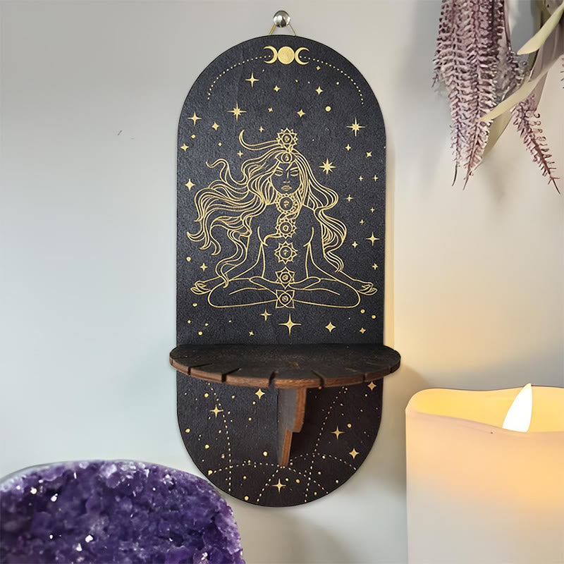 Étagère ovale en bois noir style bohème Olivenorma en cristal - 7 - image 6