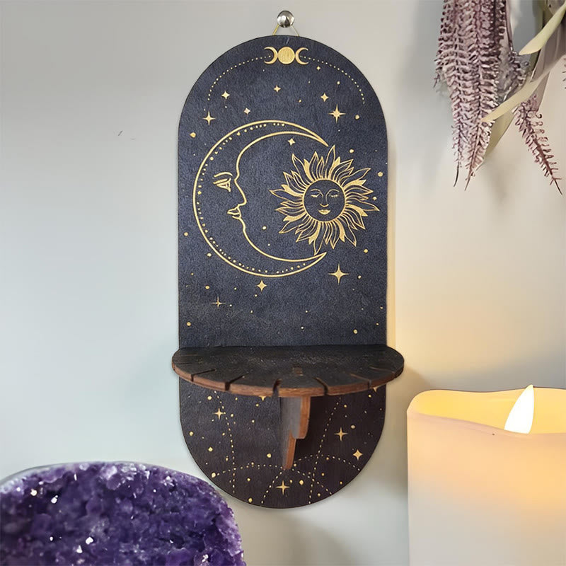 Étagère ovale en bois noir style bohème Olivenorma en cristal - 14 - image 13